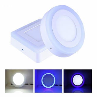 Panel Led 3w+3w Bicolor Redondo/ Sobreponer Blanco + Azul Panel Led 3w+3w Bicolor Redondo/ Sobreponer Blanco + Azul