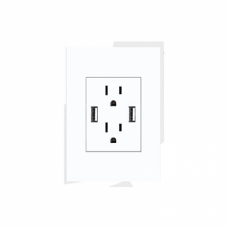 Toma Doble Polo Tierra + Usb X2 Mercury Premium White