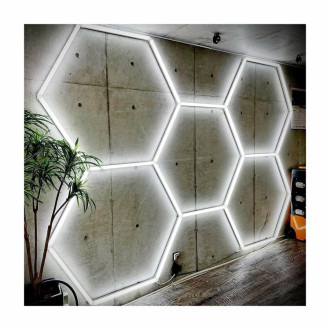 Lampara Hexagonal 44 Cms Blanca Grande