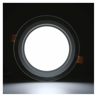 Panel Led 18w 3-colores Borde Vidrio Redondo Incrustar