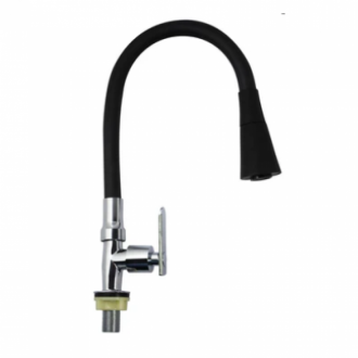 Llave Lavaplatos Titanium Mesón Teflon/negro Salida B