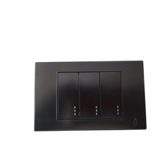 Interruptor Triple Conmutable  Premium Black